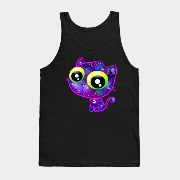 Galaxy Cat Tank Top by Toni Tees